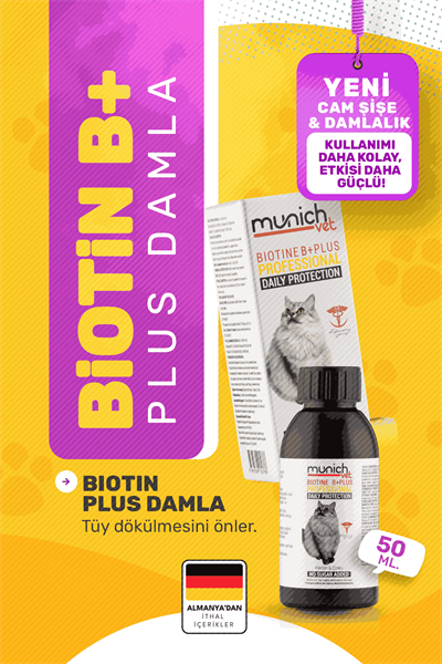 Munich Vet Biotine +Plus Tüy Dökülmesini Önleyen Damlası 50 ml