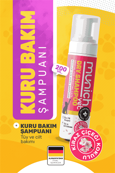 Munich Vet Kuru Bakım Şampuanı Kiraz Çiçeği Kokulu 200 ml