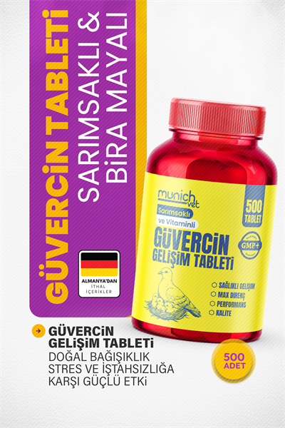 Munich Vet Sarımsaklı Bira Mayalı Güvercin Tablet 3 Adett