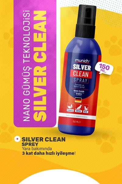Munich Vet Silver Clean Nano Gümüş Kedi Köpek Yara Spreyi 150 ml