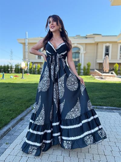 Askılı Saten Elbise