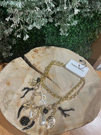 Charm Tasarım Gold Kolye 