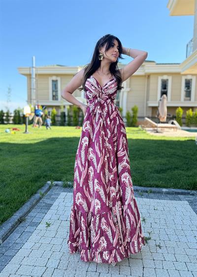 Uzun Saten Elbise 