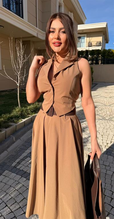 Yelekli Etek Takım