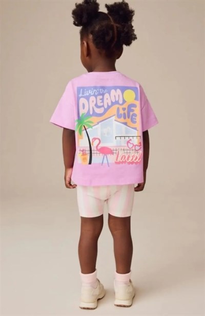 Dream Life Baskılı Çocuk Tişört %100 Pamuklu – Rahat Kesim Günlük T-shirt