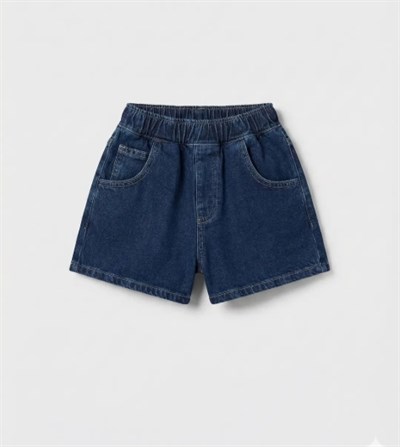 Unisex Çocuk Denim Bermuda Şort Pamuklu Yazlık Rahat Model