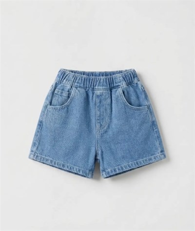 Unisex Çocuk Denim Bermuda Şort Pamuklu Yazlık Rahat Model