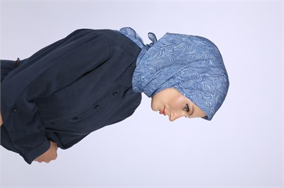 AKİS DESEN EŞARP-AÇIK MAVİ