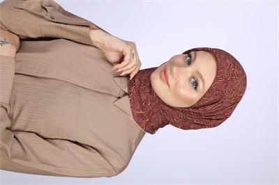 AKİS DESEN EŞARP-BORDO