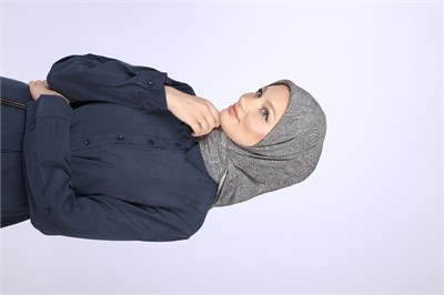 AKİS DESEN EŞARP-MAVİ GRİ