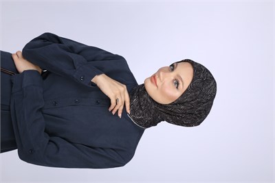 AKİS DESEN EŞARP-SİYAH