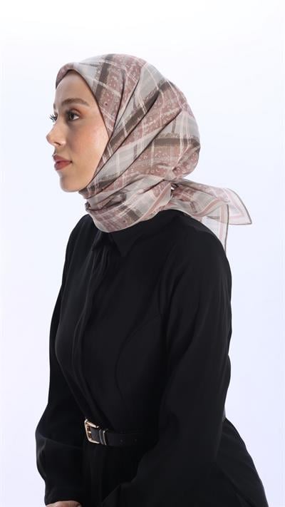 AMORA DESEN EŞARP PEMBE-4