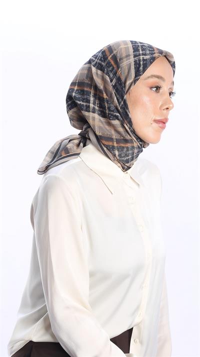 AMORA DESEN EŞARP SİYAH-1
