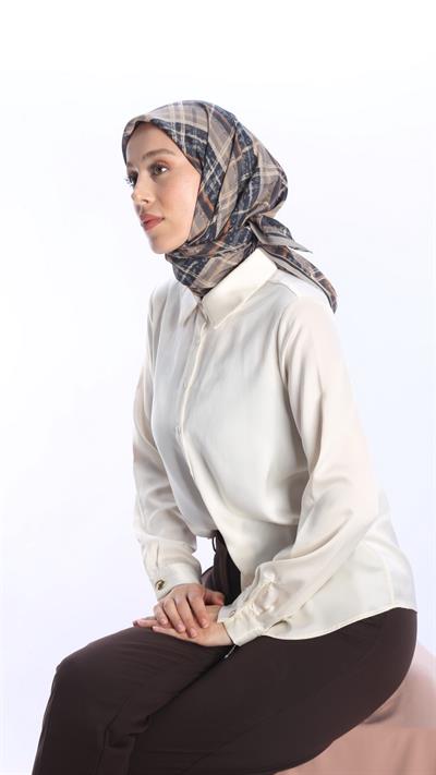 AMORA DESEN EŞARP SİYAH-1