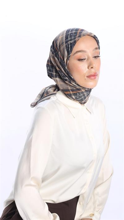AMORA DESEN EŞARP SİYAH-1