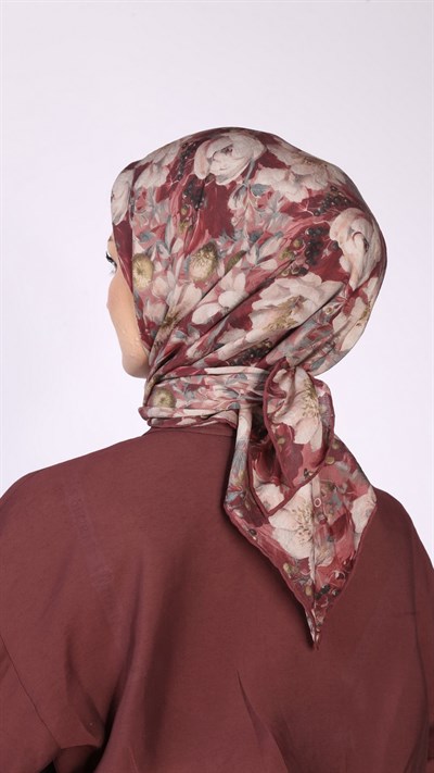 ANEMON DESEN EŞARP BORDO