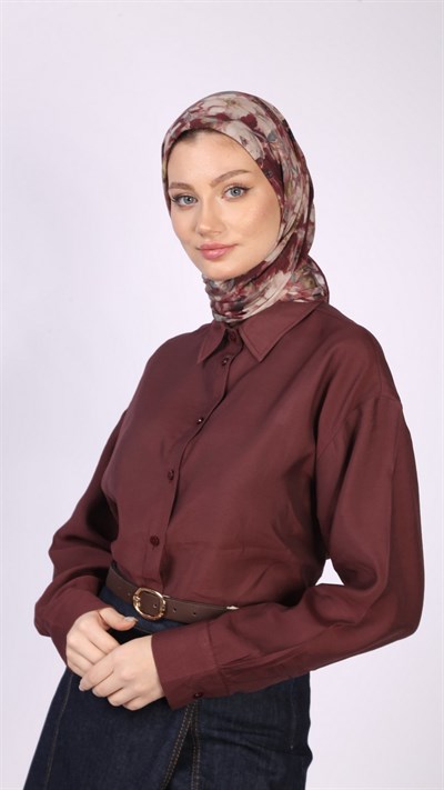 ANEMON DESEN EŞARP BORDO