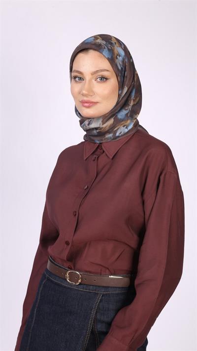BLİSS DESEN EŞARP KAHVE