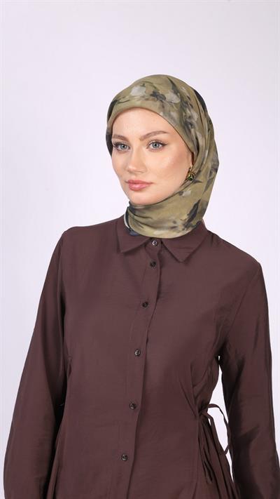 BLİSS DESEN EŞARP ZEYTİN YEŞİL