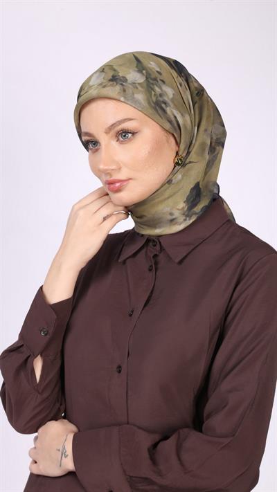 BLİSS DESEN EŞARP ZEYTİN YEŞİL