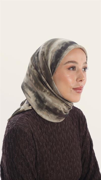 ARMONİ DESEN EŞARP ZEYTİN YEŞİLİ-3