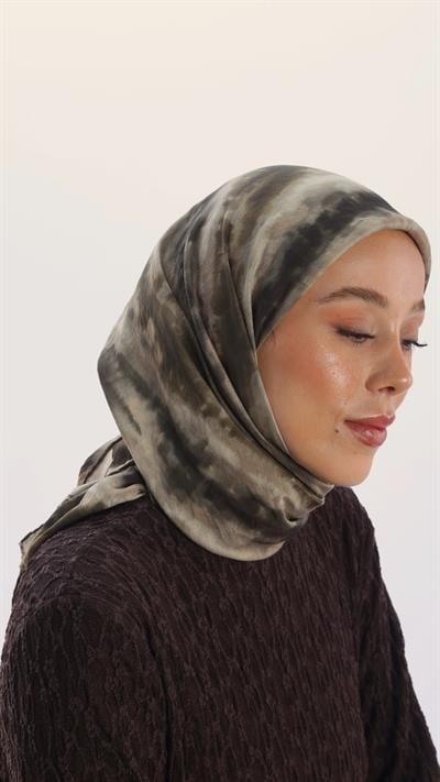 ARMONİ DESEN EŞARP ZEYTİN YEŞİLİ-3