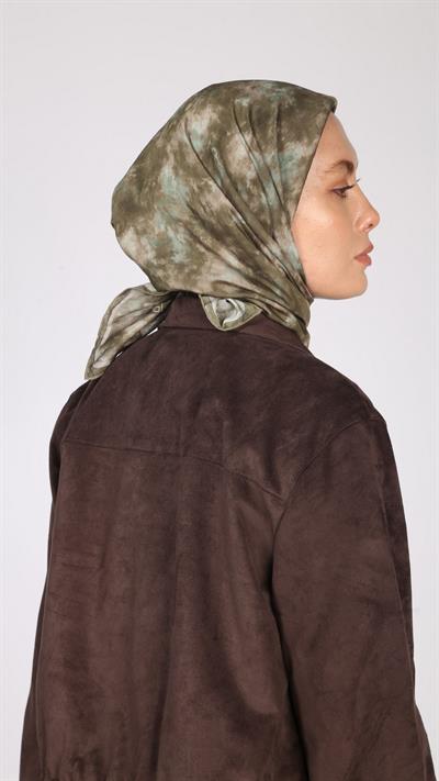 BATİK DESEN EŞARP HAKİ YEŞİL