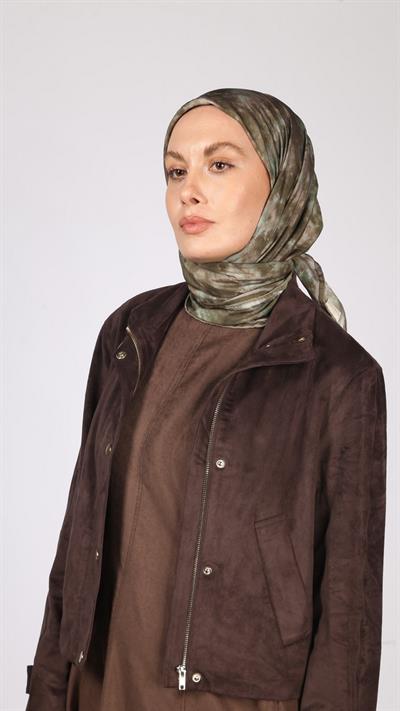 BATİK DESEN EŞARP HAKİ YEŞİL