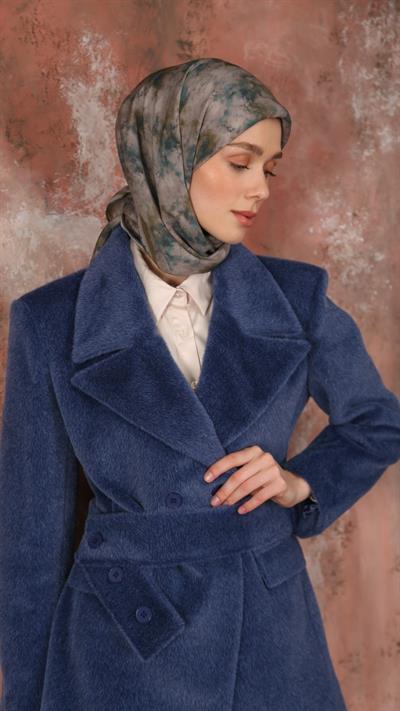 BATİK DESEN EŞARP MAVİ