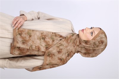 BATİK DESEN ŞAL-NUDE SARI