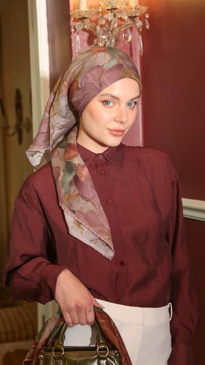 BELLA DESEN EŞARP PEMBE-5