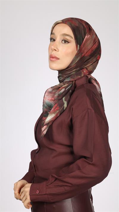 BLOOM DESEN EŞARP BORDO
