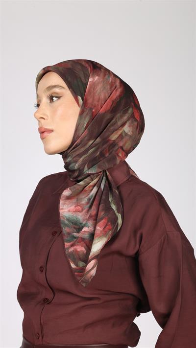 BLOOM DESEN EŞARP BORDO