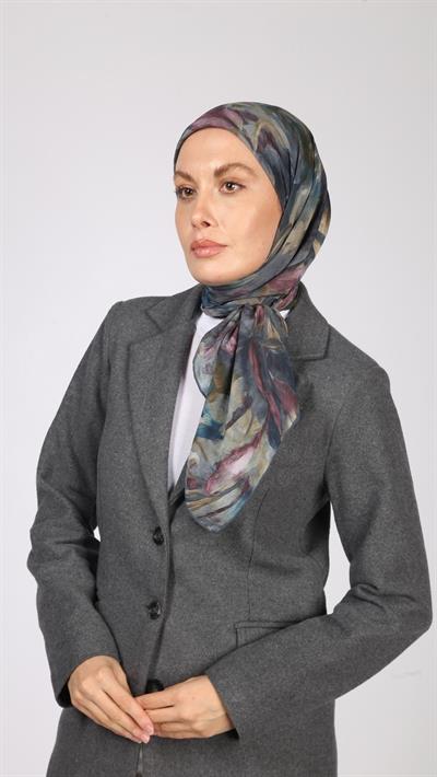BLOOM DESEN EŞARP MAVİ