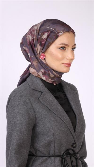 CARNATION FLOWER DESEN EŞARP LİLA