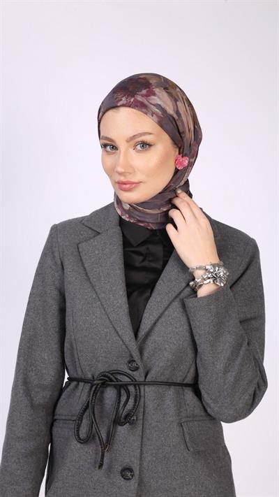 CARNATION FLOWER DESEN EŞARP LİLA