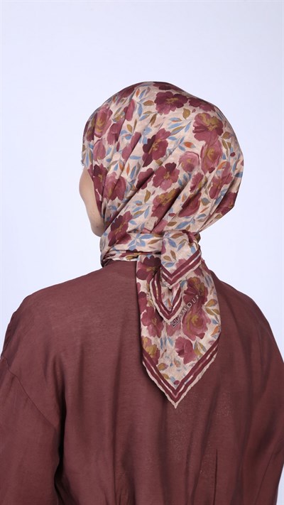 DUSTY ROSE DESEN EŞARP BORDO