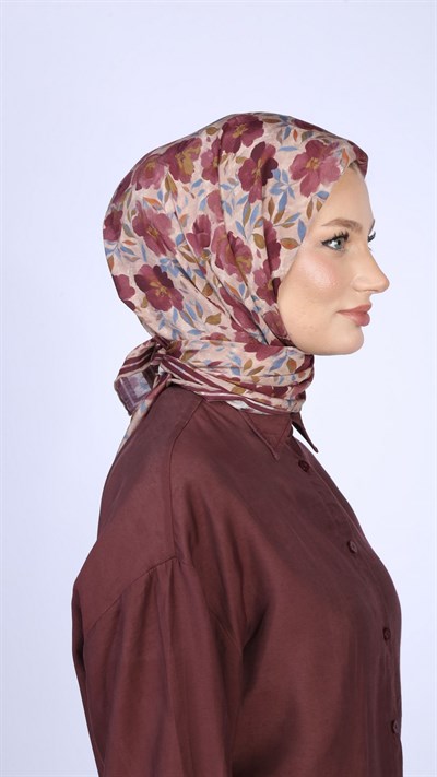 DUSTY ROSE DESEN EŞARP BORDO