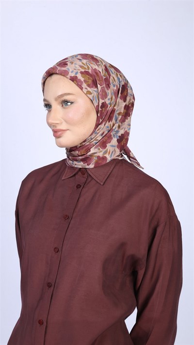DUSTY ROSE DESEN EŞARP BORDO