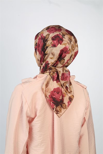 EARTHY FLORAL EŞARP PEMBE