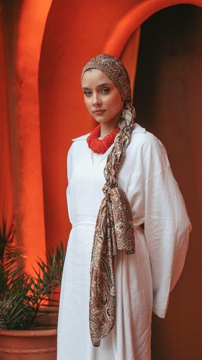 ELARİS DESEN ŞAL CAMEL-6