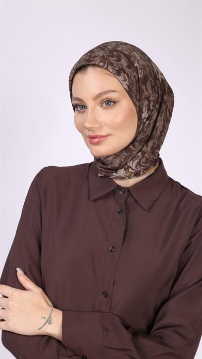 ELEGANT DESEN EŞARP KAHVE