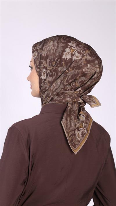 ELEGANT DESEN EŞARP KAHVE