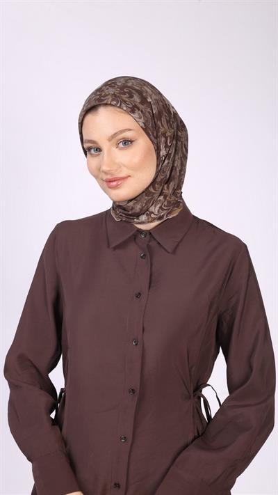ELEGANT DESEN EŞARP KAHVE