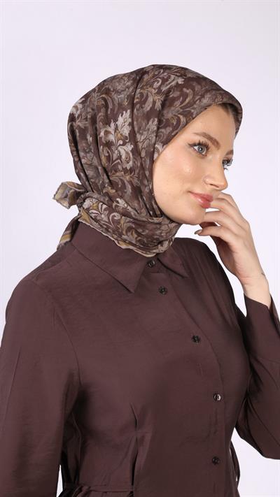 ELEGANT DESEN EŞARP KAHVE