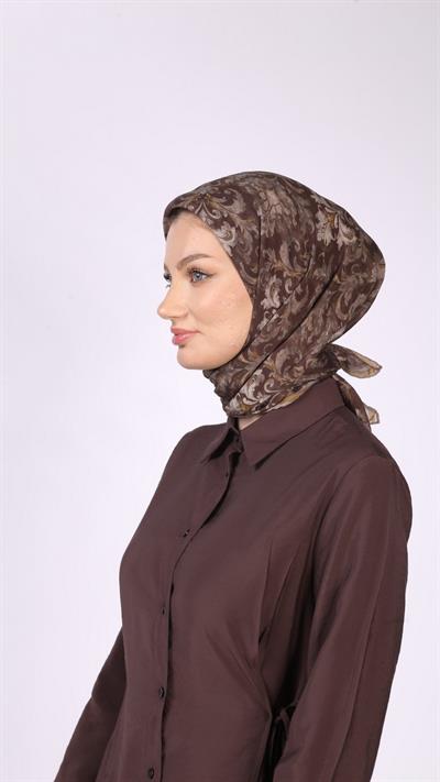 ELEGANT DESEN EŞARP KAHVE