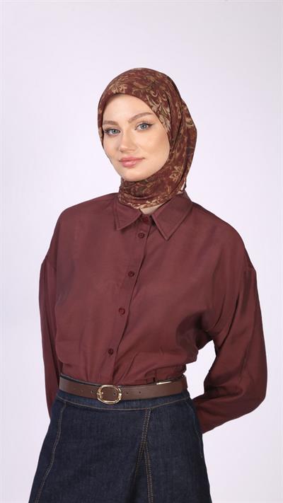 ELEGANT DESEN EŞARP TABA