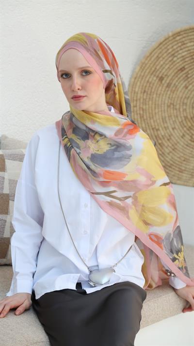 ELORİA DESEN ŞAL PEMBE-7