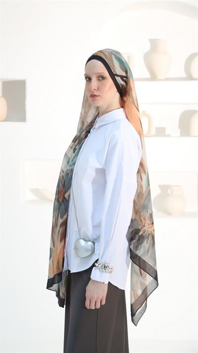 ELORİA DESEN ŞAL SİYAH-4