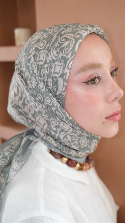 ELOURA DESEN EŞARP HAKİ YEŞİL-5